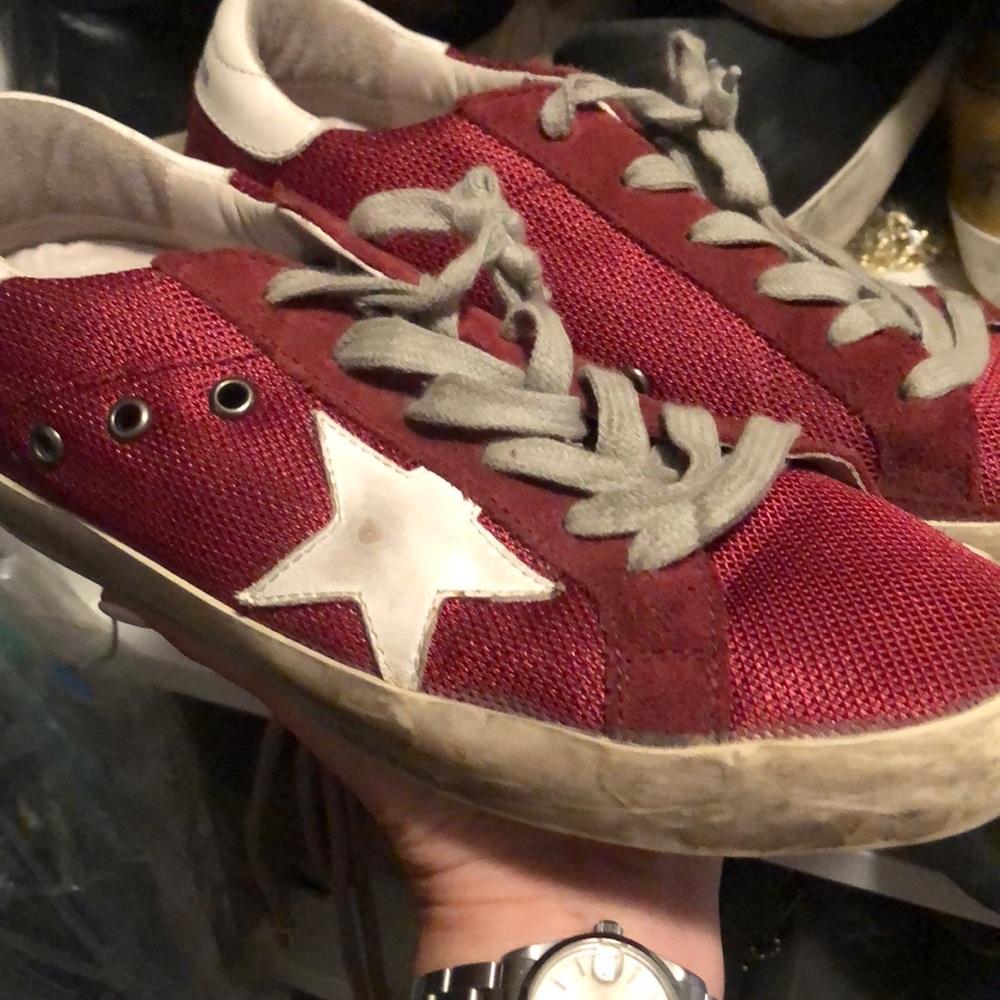 Golden good 38 red mesh canvas sneakers